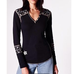 Alp n Rock Black Henley Medium